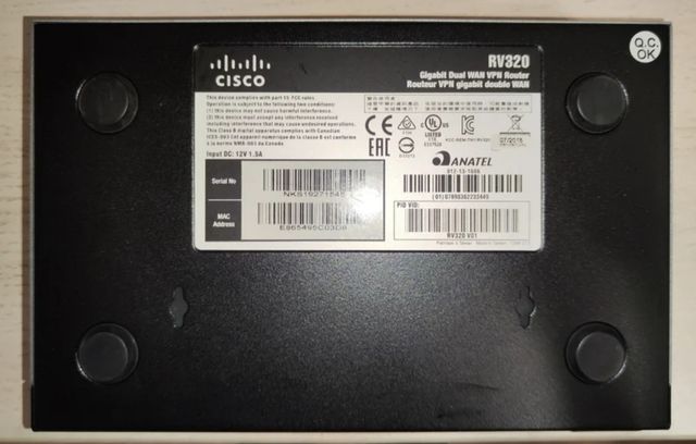 Router Cisco RV320 VPN Gigabit Dual WAN