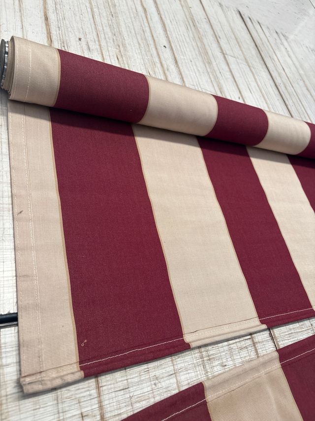 Lona Toldo Rayas Beige-Rojo 2,34
