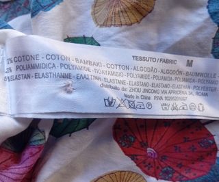 Camisa blanca estampada multicolor talla M