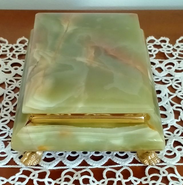 Cofanetto portagioie in onice anni '70