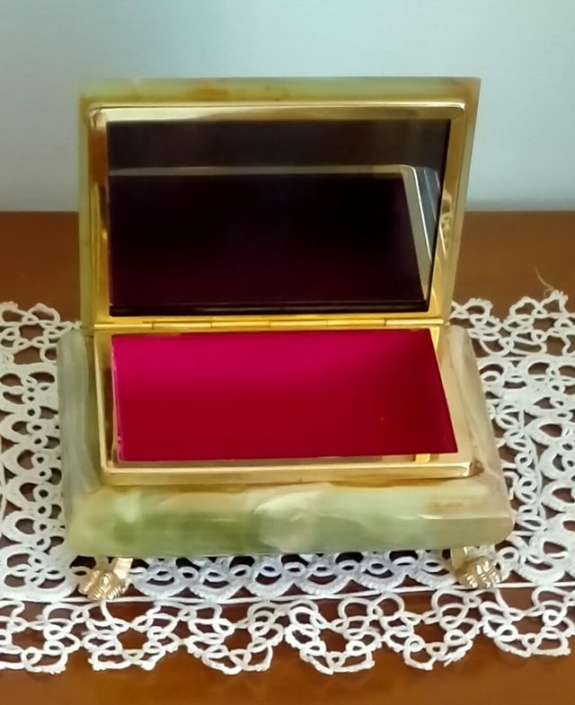 Cofanetto portagioie in onice anni '70