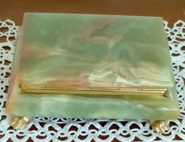 Cofanetto portagioie in onice anni '70