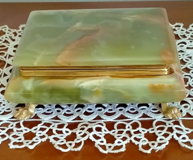 Cofanetto portagioie in onice anni '70