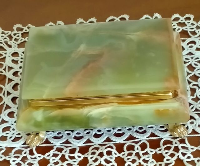 Cofanetto portagioie in onice anni '70