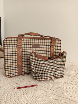 Maleta y neceser viaje - Marrón beige