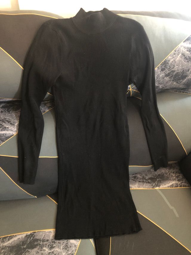 Vestido negro manga larga talla M