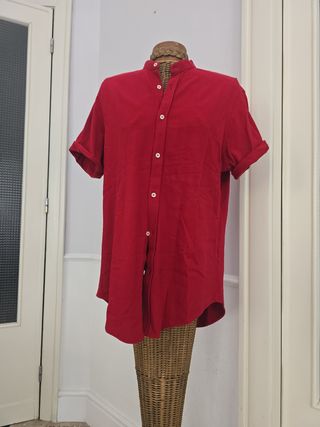 Camicia rossa Zara collo alla coreana