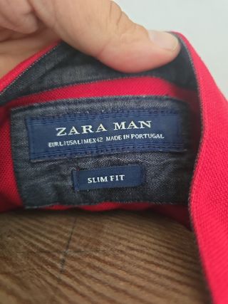 Camicia rossa Zara collo alla coreana