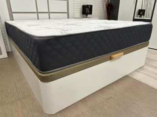 Canapé abatible blanco y beige