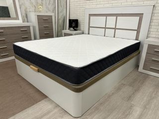 Canapé abatible blanco y beige