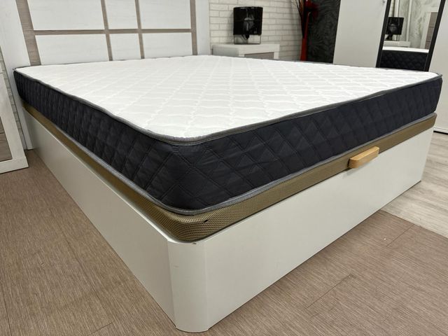 Canapé abatible blanco y beige