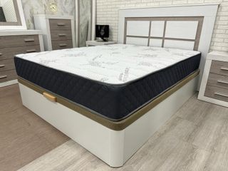 Canapé abatible blanco y beige