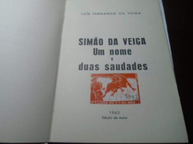 Simão da Veiga - Livro Tauromaquia AÑO 1965