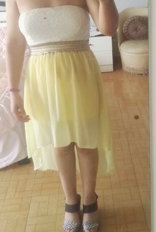 Vestido blanco y amarillo