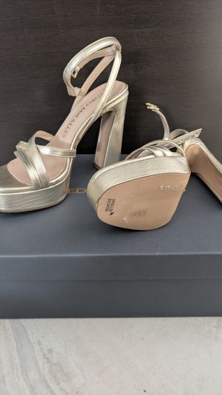 Sandalias Pedro Miralles tacón platino