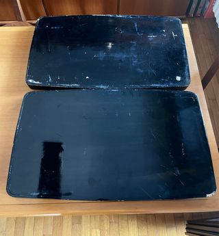 Coppia vassoi giapponesi vintage dipinti a mano