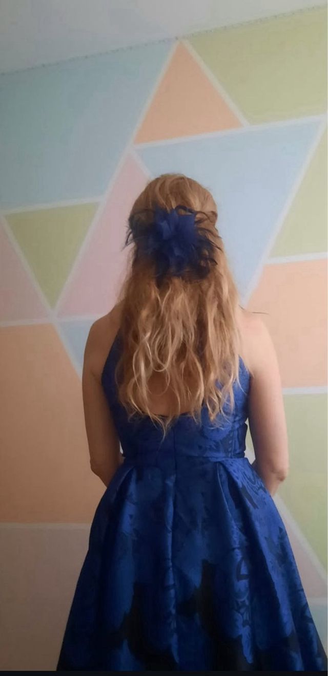 Vestido azul marino ocasión especial