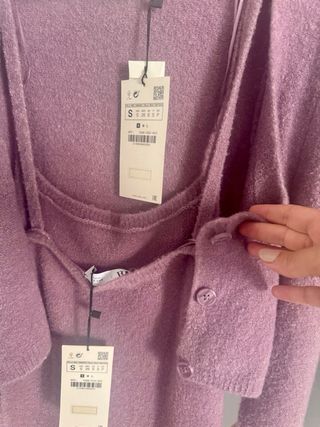 Vestido jersey Zara morado talla S