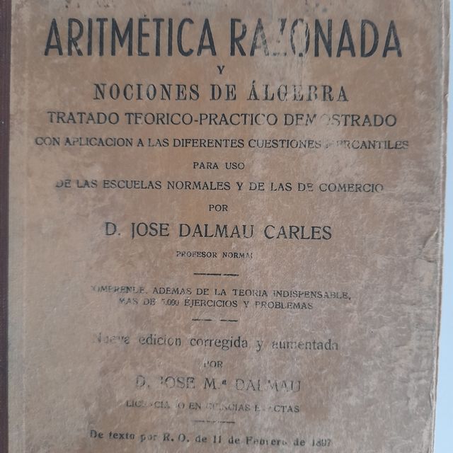Aritmética razonada y nociones de álgebra
