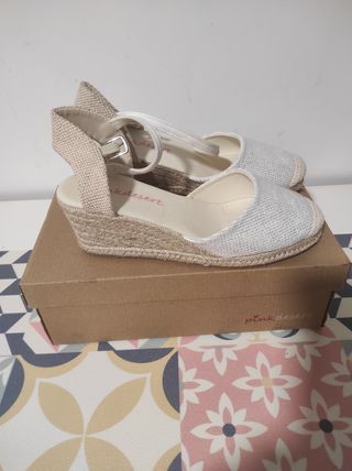 Sandalias esparto cuña PinkDesert
