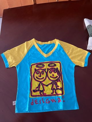 Camiseta Desigual niño turquesa-amarilla
