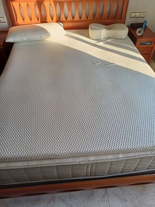 Cama madera 150x190cm + mueble cama