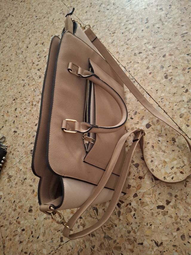 Bolso bandolera beige