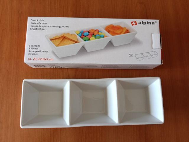 Fuente para aperitivos Alpina 3 secciones