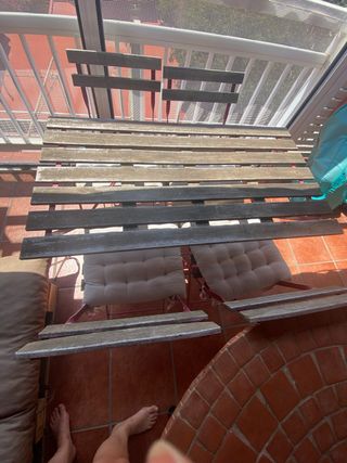 Mesa+sillas jardín plegable-rojo