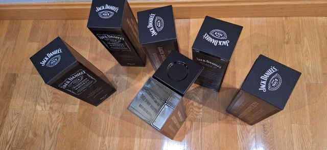 6 lattine metalliche Jack Daniels vuote