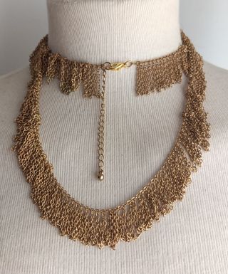 Collar dorado flecos cadenas 90cm