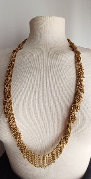 Collar dorado flecos cadenas 90cm