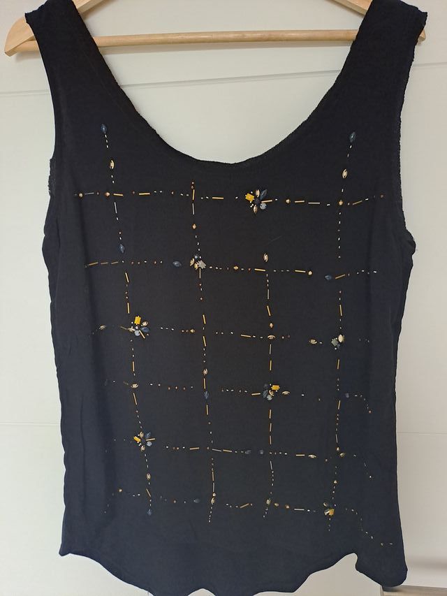 Top negro Promod c/pedrería T-L