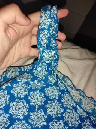 Camiseta tirantes azul - blanca