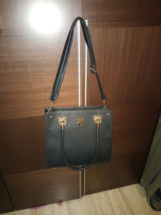 Bolso osito negro grande doble asa i