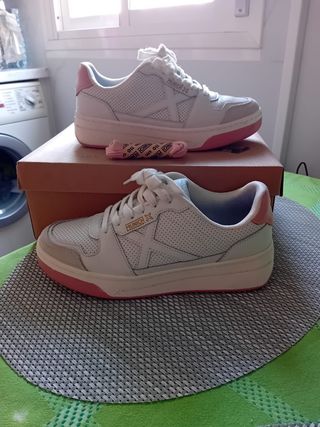 Zapatillas Munich blancas/rosas