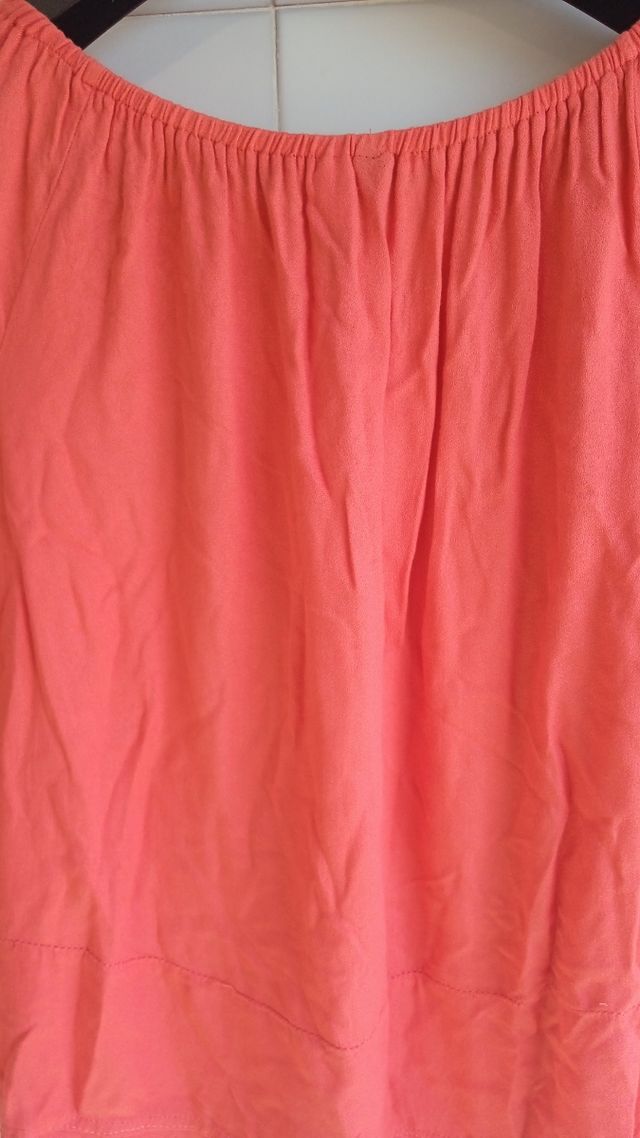 Blusa H&M manga 3/4 naranja talla M Color coral