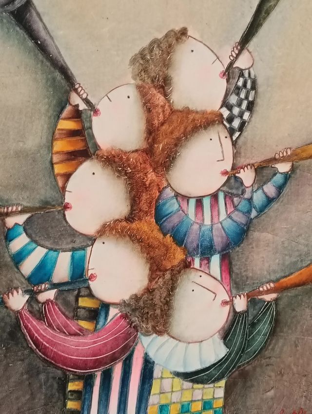 Cuadro flautistas - 50x62cm