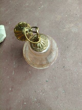Lámpara vintage bronce y cristal