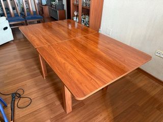 Mesa extensible madera + cristal