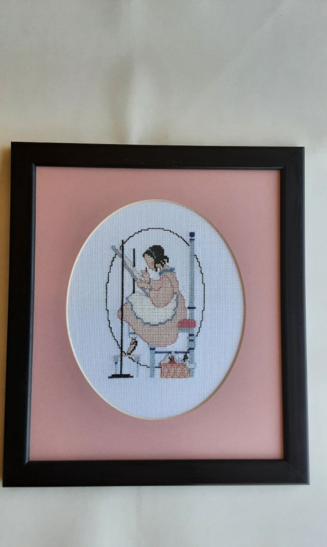 3 Cuadros punto de cruz rosas 3 de perros