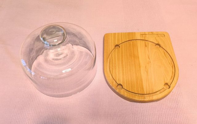 Campana cristal para quesos - Madera y Cristal