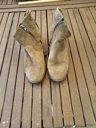 Botines ante marrón Zara 37