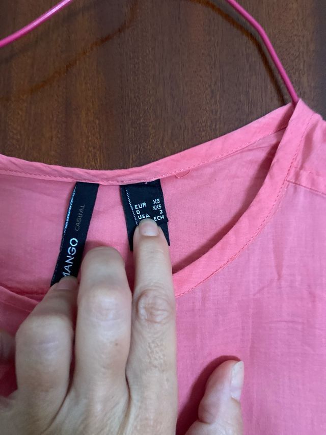 Vestido Mango XS - Rosa y Beige