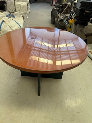 Tavolo rotondo in vetro 120 cm - marrone/verde