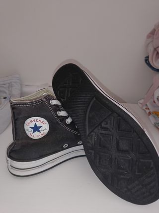 Converse negras altas mujer