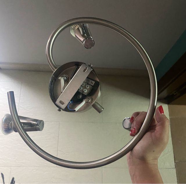 Lampada da soffitto in acciaio inox a 3 luci