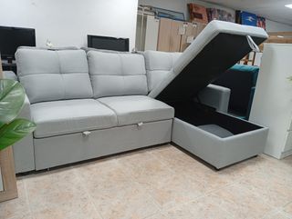 Sofá cama chaiselong Gris. Arcón. ¡EN REBAJA!