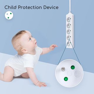 Aigostar Regleta alargador de 5 enchufes 16A 2P+E