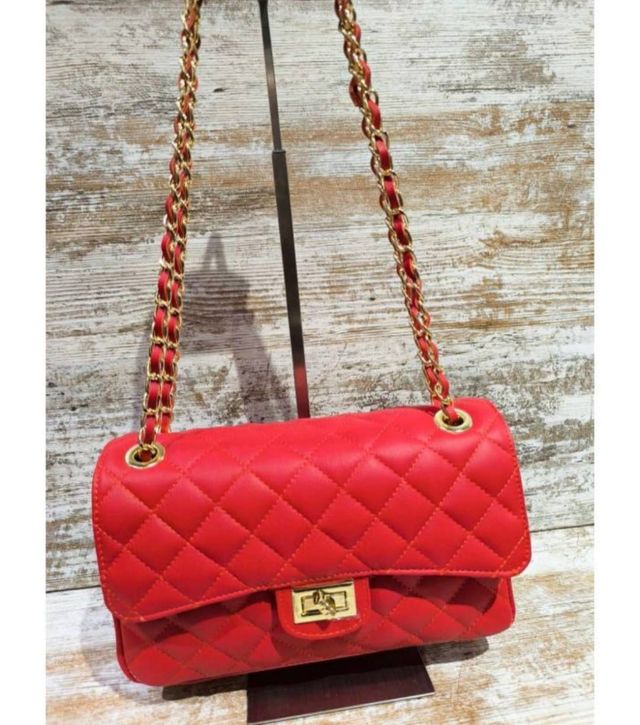 Bolso acolchado rombo piel